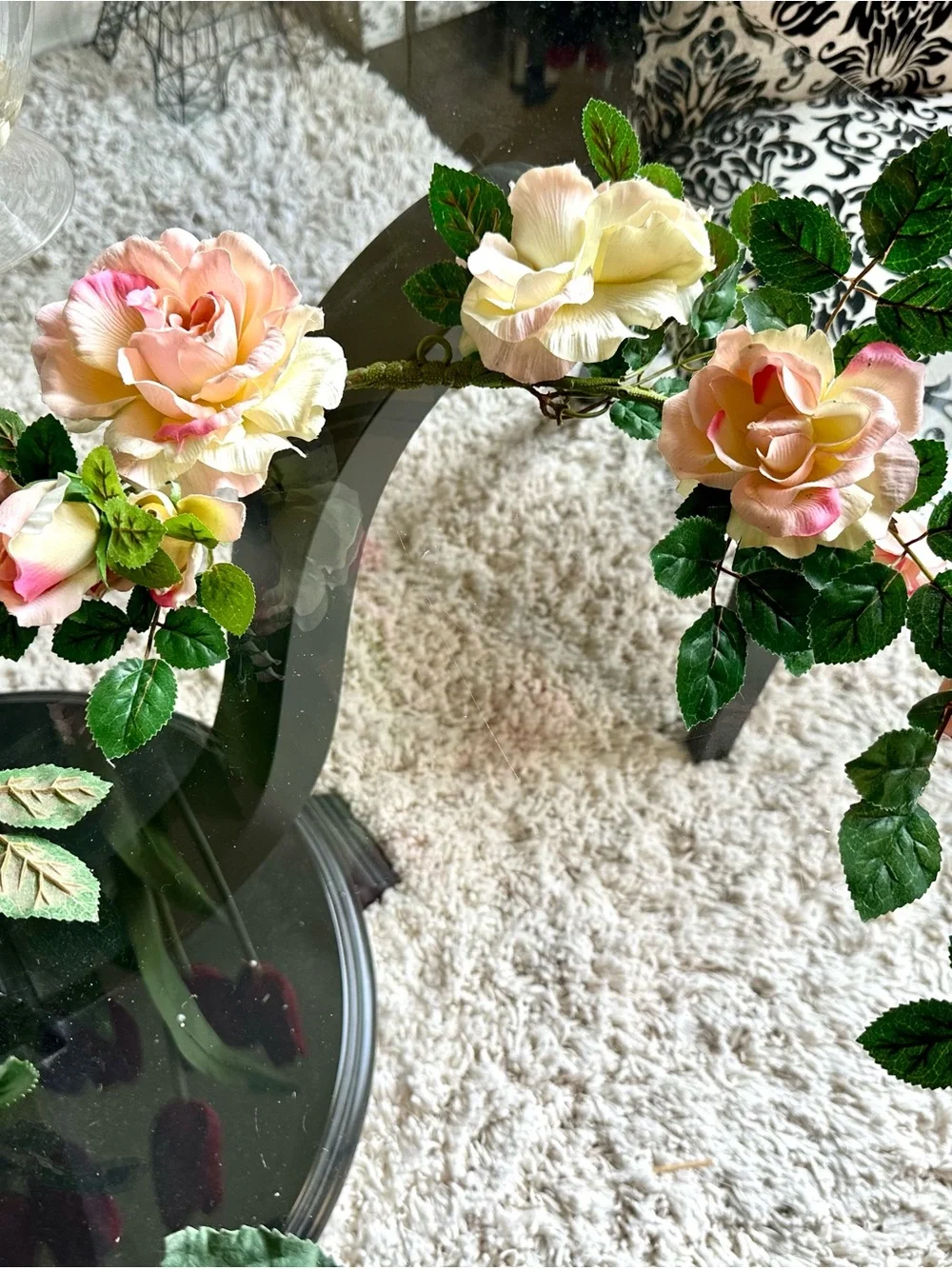 3- Silk Swags 1-Blue 2- pink 3- white Floral Greenery